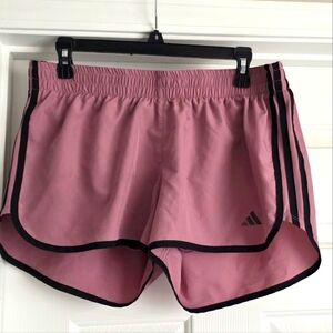 Adidas Pink and Black Athletic Shorts Lightweight Running Design
